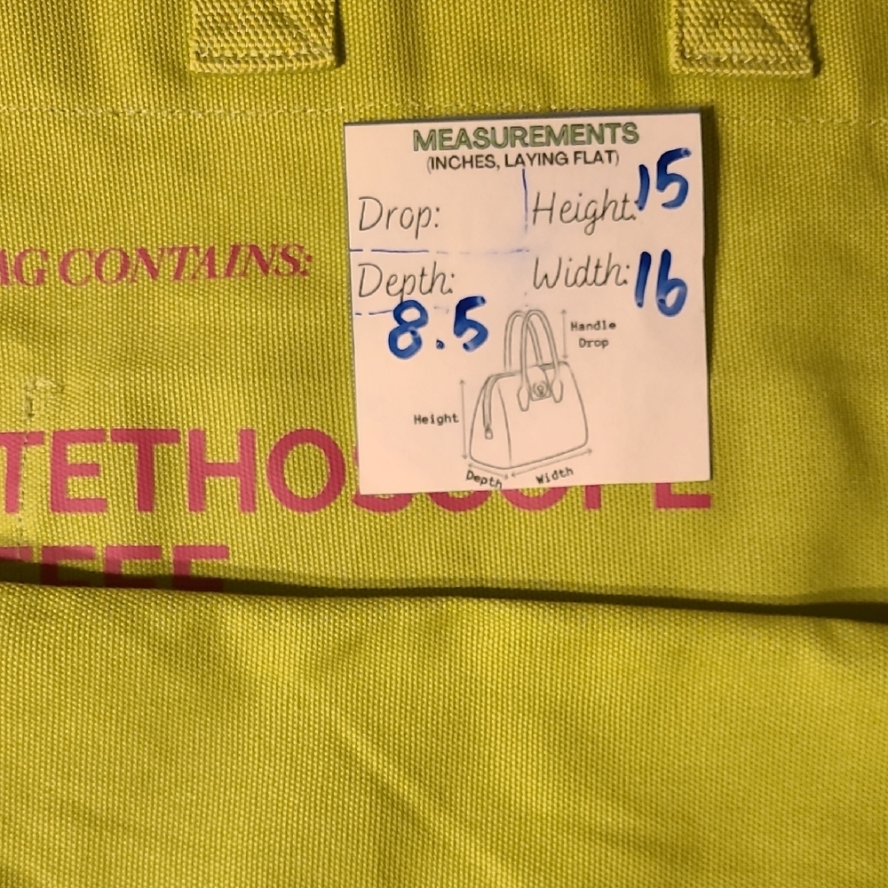 Figs Limited Edition Matcha A Very Large Needle Canvas Tote with Pink Lettering - Picture 14 of 14